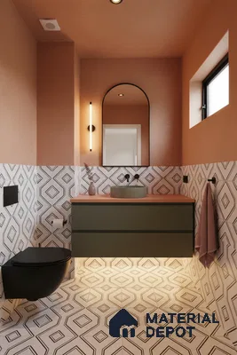Moroccan Floor & Wall Tile TL 07638 Diamond Linea 1 ft x 1 ft Matte Finish Vitrified Tile - 9 mm | Suitable For Bathroom, Kitchen, Living Area | Please Expect a Slight Variation of Pattern (Sample)