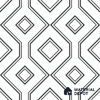 Moroccan Floor & Wall Tile TL 07638 Monochrome Diamond Linea 1 ft x 1 ft Matte Finish Vitrified Tile - 9 mm | Suitable For Bathroom, Kitchen, Entryway | Please Expect a Slight Variation of Pattern