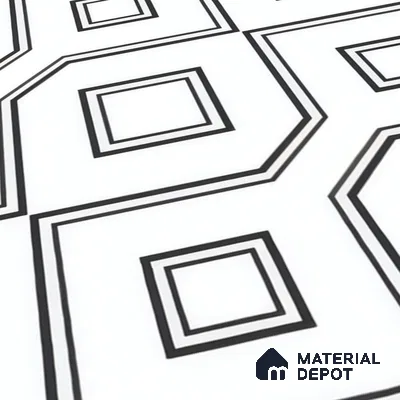 Moroccan Floor & Wall Tile TL 07638 Monochrome Diamond Linea 1 ft x 1 ft Matte Finish Vitrified Tile - 9 mm | Suitable For Bathroom, Kitchen, Entryway | Please Expect a Slight Variation of Pattern