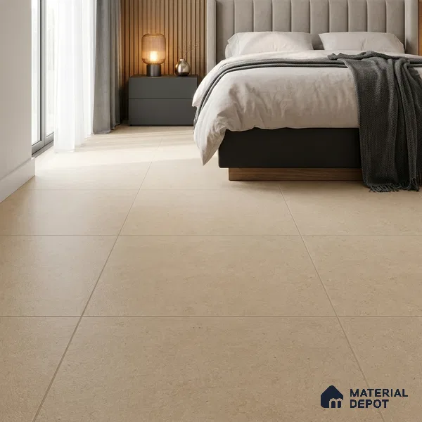 Cement Look Solids Tile TL 07640 C Ghost Clay 5.24 ft x 2.6 ft Full Body Vitrified Matte Finish - 9 mm | 4 Random Design