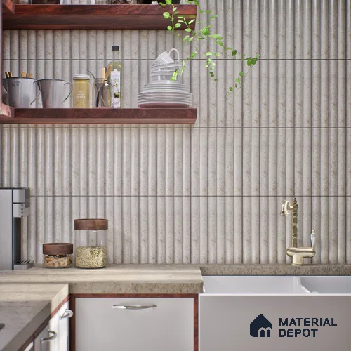 Subway Look Wall & Floor Tile TL 07641 C Bamboo Latte 1 ft x 2.95 inch Designer Tiles Ceramic Matte Finish - 9 mm | 4 Random Design