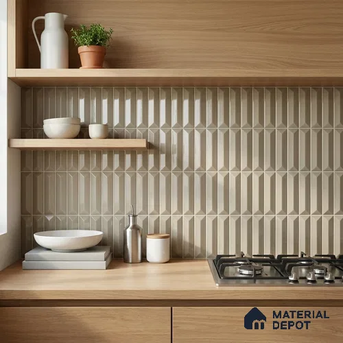 Subway Look Tile TL 07642 B Toro Leaf 1 ft x 2.95 inch Designer Tiles Ceramic Glossy Finish - 9 mm