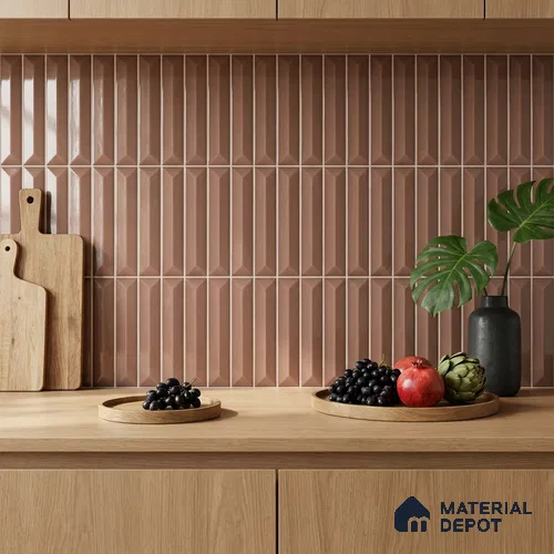 Subway Glossy Finish Red Ceramic Wall Tile | TL 07642 D 12 inch x 3 inch - 9 mm | Suitable For Bathroom, Kitchen Backsplash & Restaurant