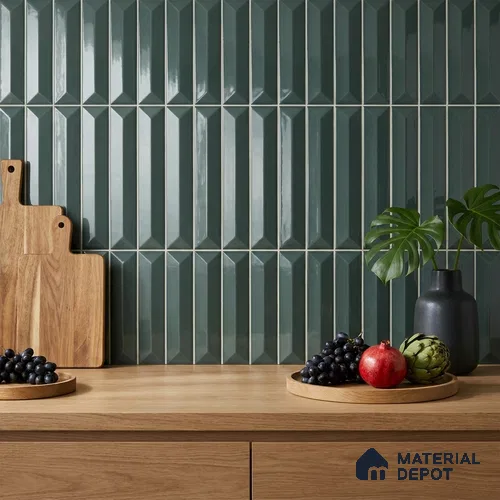 Subway Look Tile TL 07642 Toro Basil 1 ft x 2.95 inch Designer Tiles Ceramic Glossy Finish - 9 mm