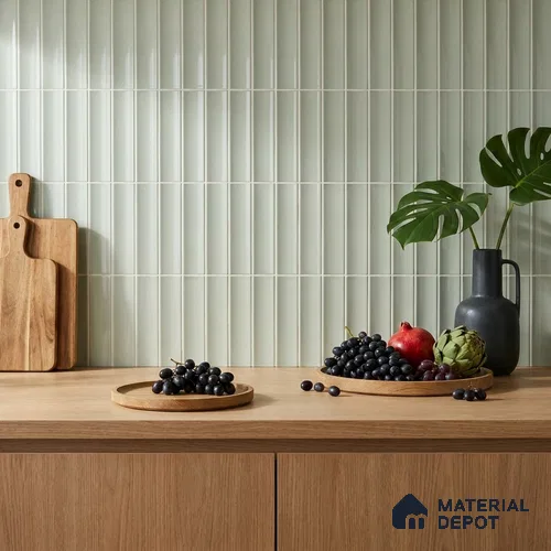 Subway Look Tile TL 07644 D Pentagone Lime 1 ft x 2.95 inch Designer Tiles Ceramic Glossy Finish - 9 mm