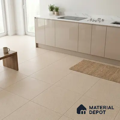 Stone Floor Tile TL 07645 B Prime Earthstone Beige 2 ft x 2 ft Punch Finish Vitrified Fullbody  Tile - 16 mm | Suitable for Living Room, Bedroom & Bathroom