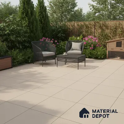 Stone Floor Tile TL 07645 B Prime Earthstone Beige 2 ft x 2 ft Punch Finish Vitrified Fullbody  Tile - 16 mm | Suitable for Living Room, Bedroom & Bathroom