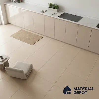 Stone Floor Tile TL 07645 B Prime Earthstone Beige 2 ft x 2 ft Punch Finish Vitrified Fullbody  Tile - 16 mm | Suitable for Living Room, Bedroom & Bathroom