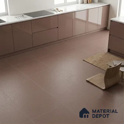 Stone Floor Tile TL 07645 C Earthstone Brown 2 ft x 2 ft Punch Finish Anti Skid Outdoor Parking Vitrified Fullbody Tile - 16 mm | Suitable for Bathroom, Corridor, High Traffic Areas