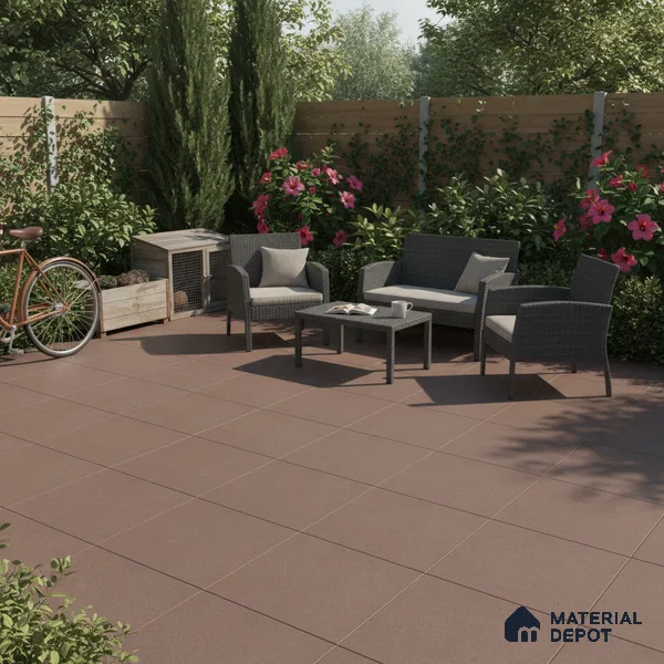Stone Floor Tile TL 07645 C Earthstone Brown 2 ft x 2 ft Punch Finish Anti Skid Outdoor Parking Vitrified Fullbody Tile - 16 mm | Suitable for Bathroom, Corridor, High Traffic Areas