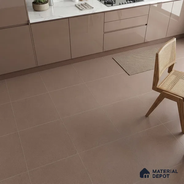 Stone Floor Tile TL 07645 C Earthstone Brown 2 ft x 2 ft Punch Finish Anti Skid Outdoor Parking Vitrified Fullbody Tile - 16 mm | Suitable for Bathroom, Corridor, High Traffic Areas