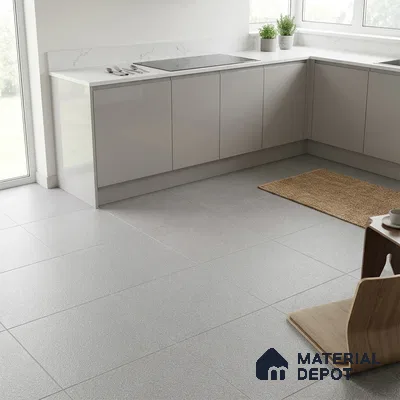 Stone Floor Tile TL 07645 D Earthstone Light Grey 2 ft x 2 ft Punch Finish Anti Skid Outdoor Parking Vitrified Fullbody Tile - 16 mm | Suitable for Bathroom, Corridor, High Traffic Areas