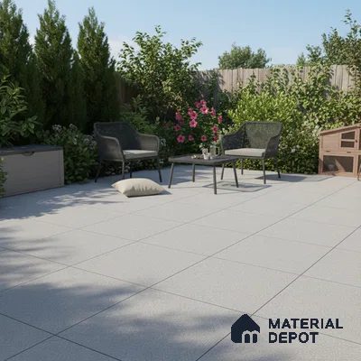 Stone Floor Tile TL 07645 D Earthstone Light Grey 2 ft x 2 ft Punch Finish Anti Skid Outdoor Parking Vitrified Fullbody Tile - 16 mm | Suitable for Bathroom, Corridor, High Traffic Areas