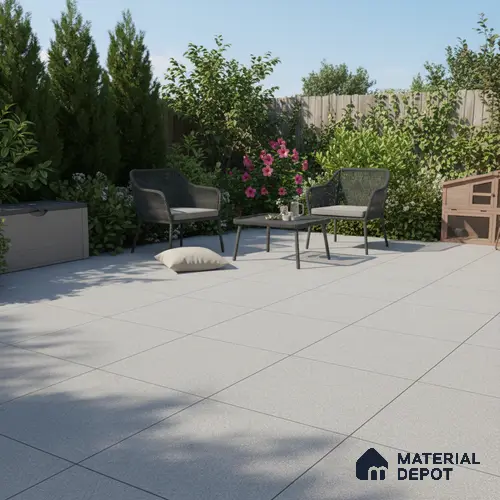 Stone Floor Tile TL 07645 D Prime Earthstone Light Grey 2 ft x 2 ft Punch Finish Vitrified Fullbody Tile - 16 mm | Suitable for Living Room, Bedroom & Bathroom
