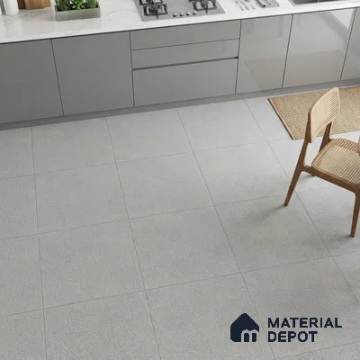 Stone Floor Tile TL 07645 D Earthstone Light Grey 2 ft x 2 ft Punch Finish Anti Skid Outdoor Parking Vitrified Fullbody Tile - 16 mm | Suitable for Bathroom, Corridor, High Traffic Areas