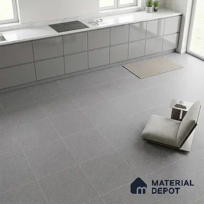 Stone Floor Tile TL 07645 E Earthstone Dark Grey 2 ft x 2 ft Punch Finish Anti Skid Outdoor Parking Vitrified Fullbody Tile - 16 mm | Suitable for Bathroom, Corridor, High Traffic Areas