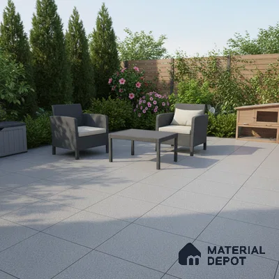 Stone Floor Tile TL 07645 E Earthstone Dark Grey 2 ft x 2 ft Punch Finish Anti Skid Outdoor Parking Vitrified Fullbody Tile - 16 mm | Suitable for Bathroom, Corridor, High Traffic Areas