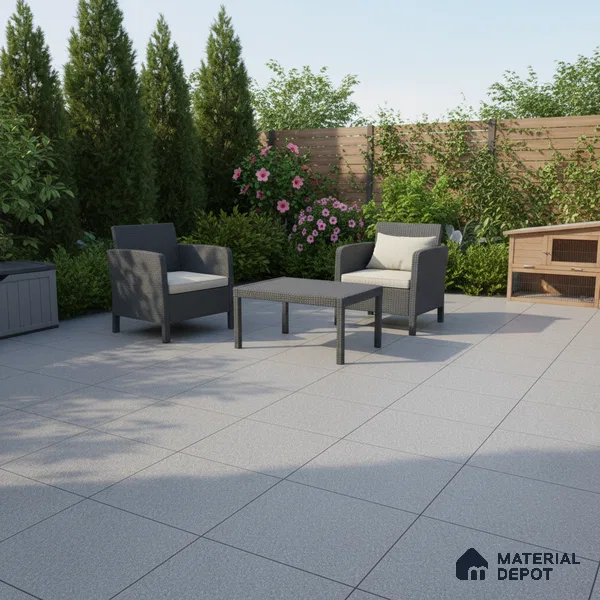 Stone Floor Tile TL 07645 E Earthstone Dark Grey 2 ft x 2 ft Punch Finish Anti Skid Outdoor Parking Vitrified Fullbody Tile - 16 mm | Suitable for Bathroom, Corridor, High Traffic Areas
