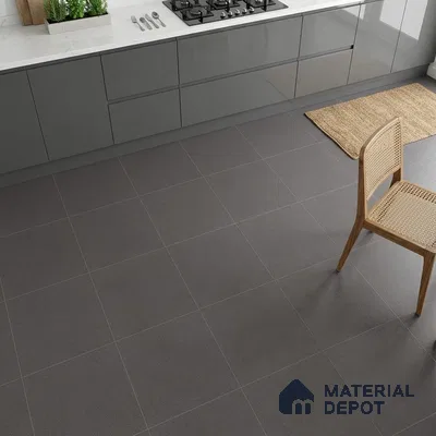 Stone Floor Tile TL 07645 F Earthstone Antracita 2 ft x 2 ft Punch Finish Anti Skid Outdoor Parking Vitrified Fullbody Tile - 16 mm | Suitable for Bathroom, Corridor, High Traffic Areas