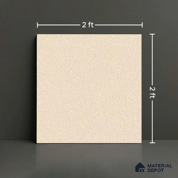 Stone Floor Tile TL 07645 Earthstone Crema 2 ft x 2 ft Punch Finish Anti Skid Outdoor Parking Vitrified Fullbody Tile - 16 mm | Suitable for Bathroom, Corridor, High Traffic Areas
