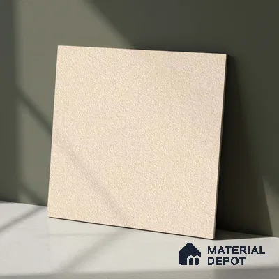 Stone Floor Tile TL 07645 Earthstone Crema 2 ft x 2 ft Punch Finish Anti Skid Outdoor Parking Vitrified Fullbody Tile - 16 mm | Suitable for Bathroom, Corridor, High Traffic Areas