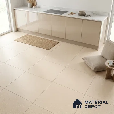 Stone Floor Tile TL 07645 Prime Earthstone Cream 2 ft x 2 ft Punch Finish Vitrified Fullbody  Tile - 16 mm | Suitable for Living Room, Bedroom & Bathroom (Sample)