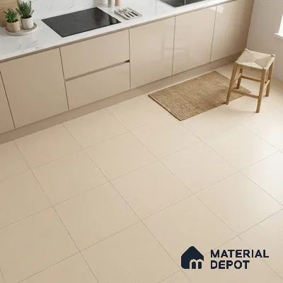 Stone Floor Tile TL 07645 Prime Earthstone Cream 2 ft x 2 ft Punch Finish Vitrified Fullbody  Tile - 16 mm | Suitable for Living Room, Bedroom & Bathroom (Sample)