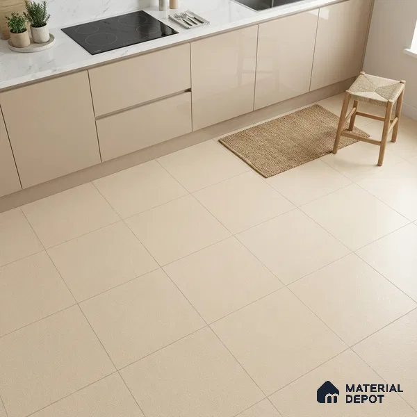 Stone Floor Tile TL 07645 Prime Earthstone Cream 2 ft x 2 ft Punch Finish Vitrified Fullbody  Tile - 16 mm | Suitable for Living Room, Bedroom & Bathroom (Sample)