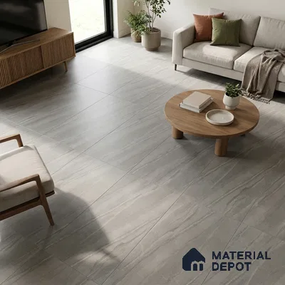 Marble Bardiglio Wall & Floor Tile TL 07646 B Stone Grey 4 ft x 2 ft Glue Matte Finish Vitrified Tile - 9 mm | Suitable For Living Room, Bedroom, Kitchen