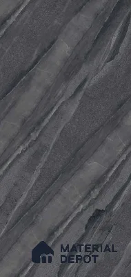 Marble Wall & Floor Tile TL 07646 C Black 4 ft x 2 ft Glue Matte Finish Vitrified Tile - 9 mm | Suitable For Living Room, Bedroom, Kitchen