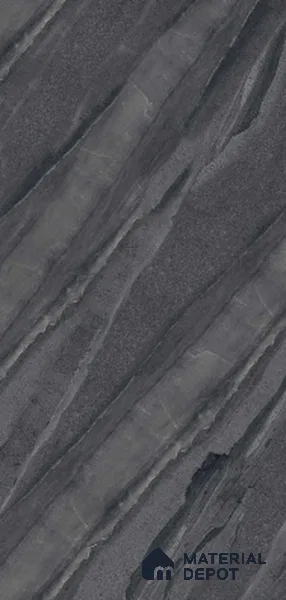Marble Wall & Floor Tile TL 07646 C Black 4 ft x 2 ft Glue Matte Finish Vitrified Tile - 9 mm | Suitable For Living Room, Bedroom, Kitchen