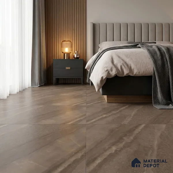 Marble Wall & Floor Tile TL 07646 Brown 4 ft x 2 ft Glue Matte Finish Vitrified Tile - 9 mm | Suitable For Living Room, Bedroom, Kitchen