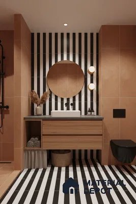 Moroccan Floor & Wall Tile TL 07648 Urban Stripe 1 ft x 1 ft Matte Finish Vitrified Tile - 9 mm | Suitable For Bathroom, Kitchen, Living Area | Please Expect a Slight Variation of Pattern