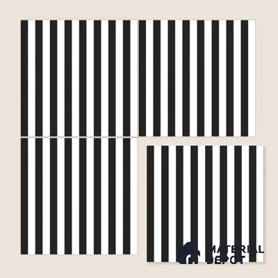 Moroccan Floor & Wall Tile TL 07648 Monochrome Urban Stripe 1 ft x 1 ft Matte Finish Vitrified Tile - 9 mm | Suitable For Bathroom, Kitchen, Entryway | Please Expect a Slight Variation of Pattern