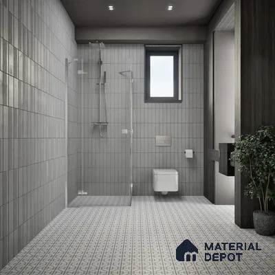 Moroccan Floor & Wall Tile TL 07649 Monochrome Geo Frame 1 ft x 1 ft Matte Finish Vitrified Tile - 9 mm | Suitable For Bathroom, Kitchen, Entryway | Please Expect a Slight Variation of Pattern
