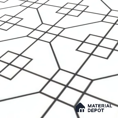 Moroccan Floor & Wall Tile TL 07649 Monochrome Geo Frame 1 ft x 1 ft Matte Finish Vitrified Tile - 9 mm | Suitable For Bathroom, Kitchen, Entryway | Please Expect a Slight Variation of Pattern