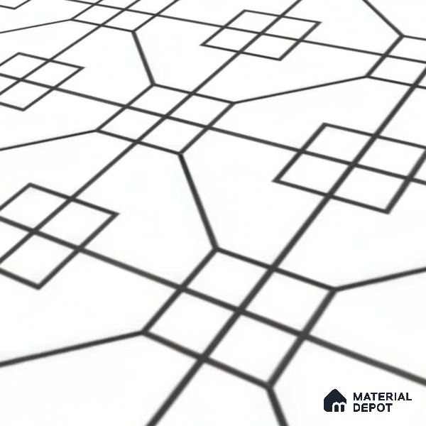 Moroccan Floor & Wall Tile TL 07649 Monochrome Geo Frame 1 ft x 1 ft Matte Finish Vitrified Tile - 9 mm | Suitable For Bathroom, Kitchen, Entryway | Please Expect a Slight Variation of Pattern
