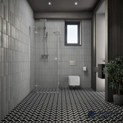 Moroccan Floor & Wall Tile TL 07650 Monochrome Arabesque Star 1 ft x 1 ft Matte Finish Vitrified Tile - 9 mm | Suitable For Bathroom, Kitchen, Entryway | Please Expect a Slight Variation of Pattern