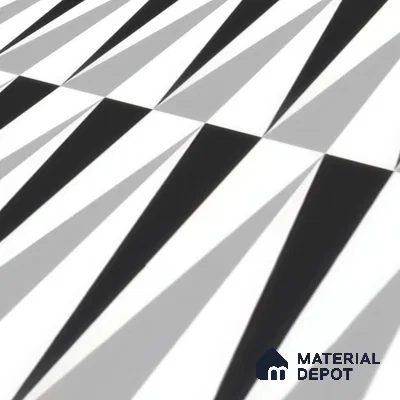 Moroccan Floor & Wall Tile TL 07651 Monochrome Prism 1 ft x 1 ft Matte Finish Vitrified Tile - 9 mm | Suitable For Bathroom, Kitchen, Entryway | Please Expect a Slight Variation of Pattern