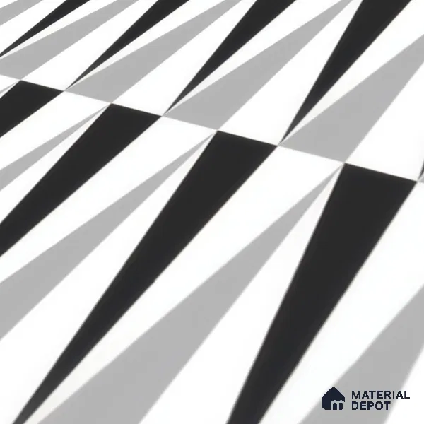 Moroccan Floor & Wall Tile TL 07651 Monochrome Prism 1 ft x 1 ft Matte Finish Vitrified Tile - 9 mm | Suitable For Bathroom, Kitchen, Entryway | Please Expect a Slight Variation of Pattern