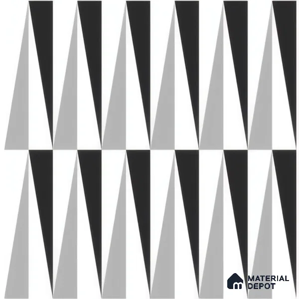 Moroccan Floor & Wall Tile TL 07651 Monochrome Prism 1 ft x 1 ft Matte Finish Vitrified Tile - 9 mm | Suitable For Bathroom, Kitchen, Entryway | Please Expect a Slight Variation of Pattern