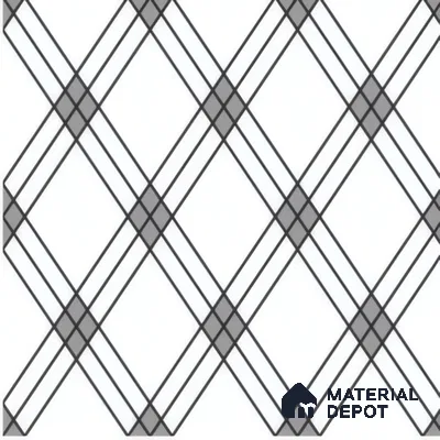 Moroccan Floor & Wall Tile TL 07652 Monochrome Linear Cross 1 ft x 1 ft Matte Finish Vitrified Tile - 9 mm | Suitable For Bathroom, Kitchen, Entryway | Please Expect a Slight Variation of Pattern