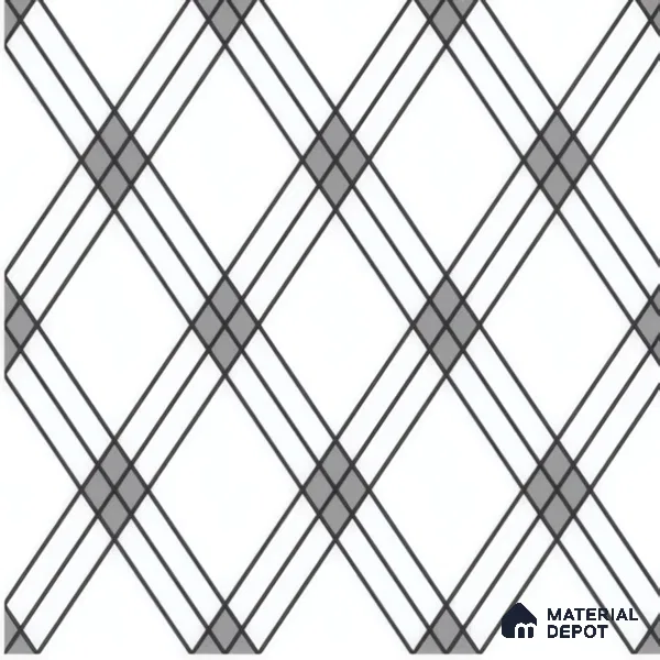 Moroccan Floor & Wall Tile TL 07652 Monochrome Linear Cross 1 ft x 1 ft Matte Finish Vitrified Tile - 9 mm | Suitable For Bathroom, Kitchen, Entryway | Please Expect a Slight Variation of Pattern