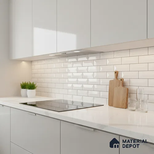 Faux Subway Wall Tile TL 07653 2 ft x 1 ft Ceramic Glossy Finish - 8 mm