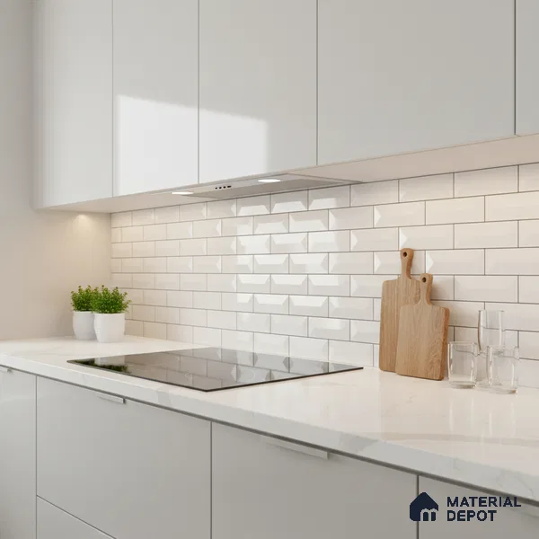 Faux Subway Wall Tile TL 07653 2 ft x 1 ft Ceramic Glossy Finish - 8 mm