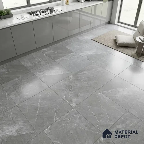 Stone Floor Tile TL 07663 Attica Grey 2 ft x 2 ft Matte Finish Vitrified Tile - 12 mm | Suitable for Parking, Outdoor & Bathroom