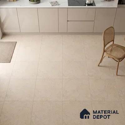 Stone Floor Tile TL 07666 B Prime Rialto Beige 2 ft x 2 ft Punch Finish Vitrified Fullbody  Tile - 16 mm | Suitable for Living Room, Bedroom & Bathroom (Sample)