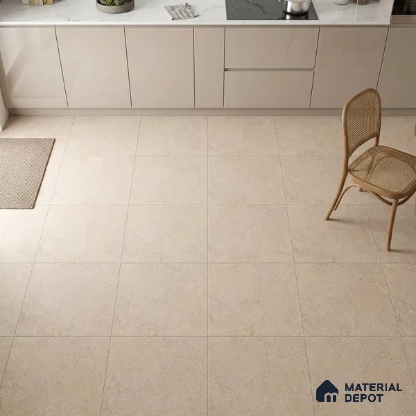 Stone Floor Tile TL 07666 B Prime Rialto Beige 2 ft x 2 ft Punch Finish Vitrified Fullbody  Tile - 16 mm | Suitable for Living Room, Bedroom & Bathroom (Sample)