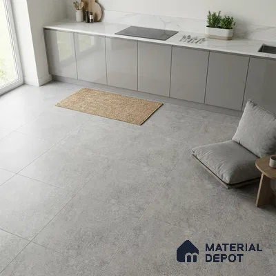 Stone Floor Tile TL 07666 C Prime Rialto Grey 2 ft x 2 ft Punch Finish Anti Skid Outdoor Parking Vitrified Fullbody Tile - 16 mm | Suitable for Bathroom, Corridor, High Traffic Areas