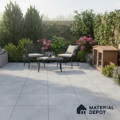 Stone Floor Tile TL 07666 C Prime Rialto Grey 2 ft x 2 ft Punch Finish Anti Skid Outdoor Parking Vitrified Fullbody Tile - 16 mm | Suitable for Bathroom, Corridor, High Traffic Areas